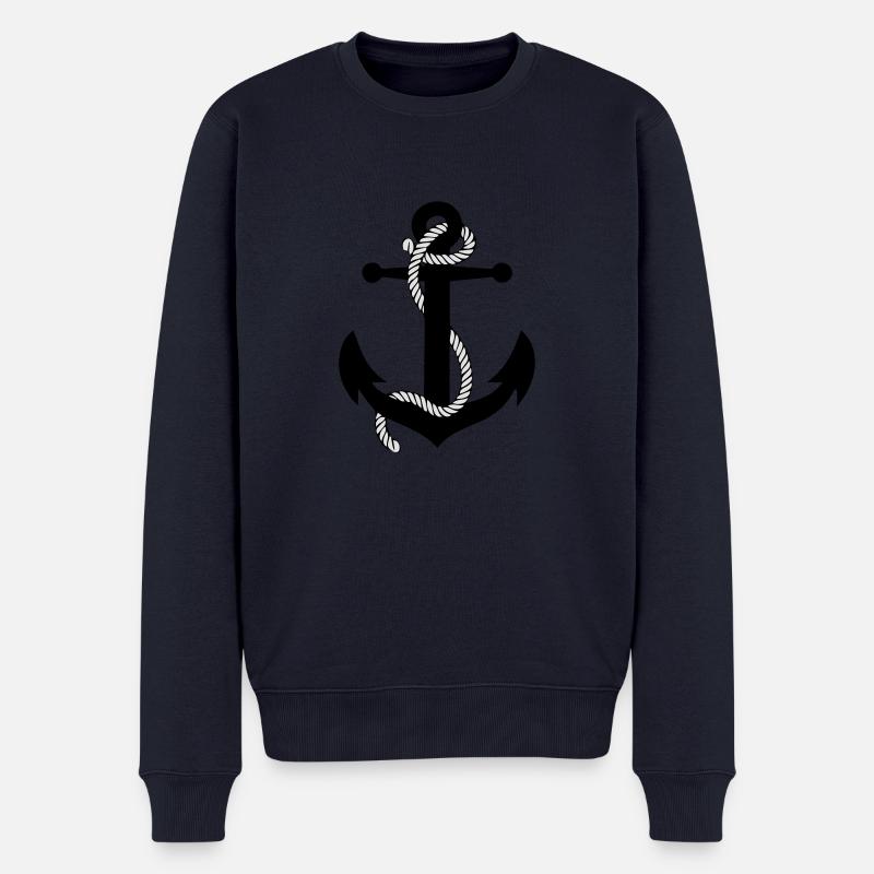 Anker mit Seil v2 - Männer Premium Bio Pullover - Navy