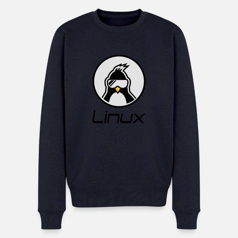 linux - Männer Premium Bio Pullover - Navy