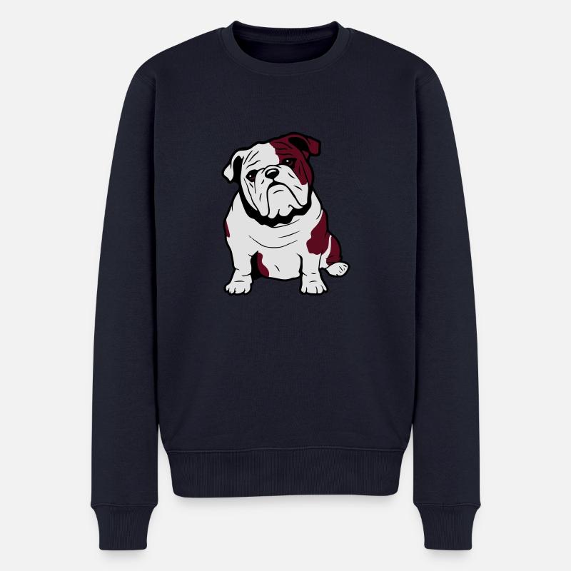 Anglais lunettes de soleil chien bouledogue - Pull Premium bio Homme - bleu marine