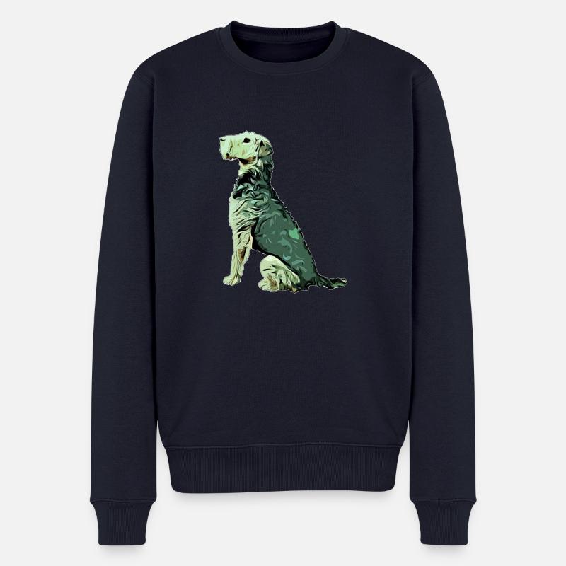 Airedale Terrier - Pull Premium bio Homme - bleu marine