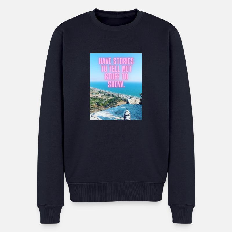 1 Travel - Männer Premium Bio Pullover - Navy