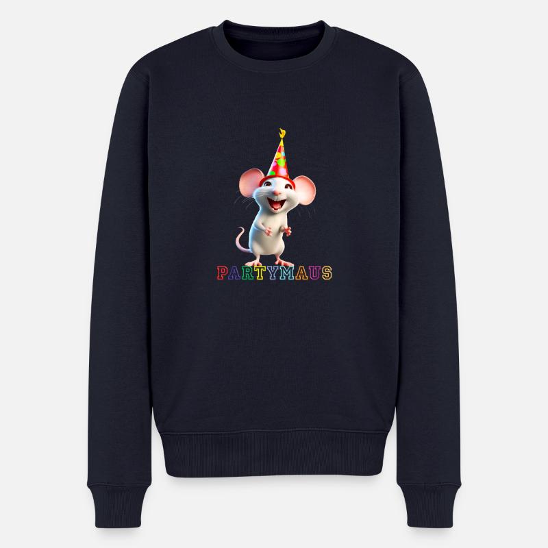 Partymaus - Männer Premium Bio Pullover - Navy