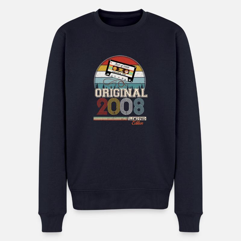 Cadeau rétro élégant : 2008 Vintage - Pull Premium bio Homme - bleu marine