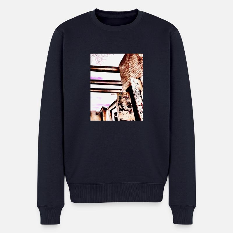 Duisburg Industrieruinen - Männer Premium Bio Pullover - Navy
