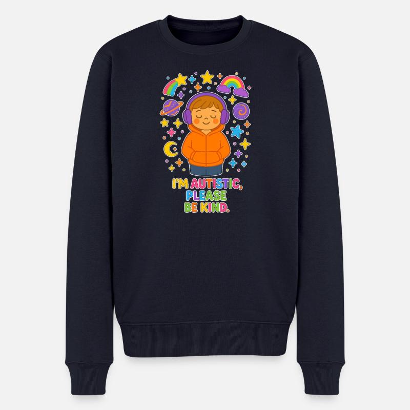 I'm Autistic, Please Be Kind - Männer Premium Bio Pullover - Navy