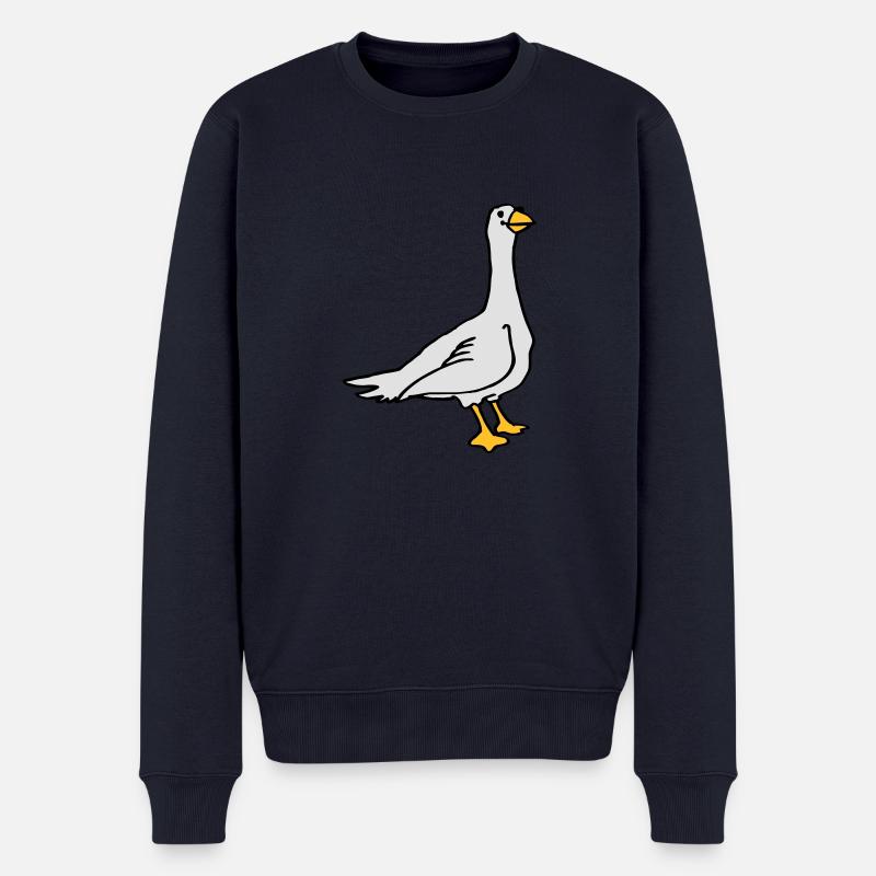 Gans - Männer Premium Bio Pullover - Navy