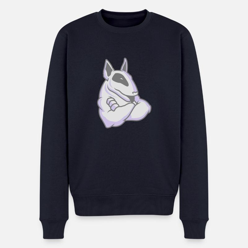 Bullterrier-Maskottchen 3c - Männer Premium Bio Pullover - Navy
