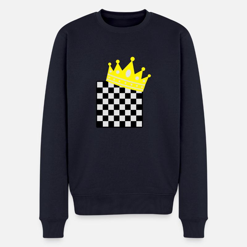 chess king - Männer Premium Bio Pullover - Navy