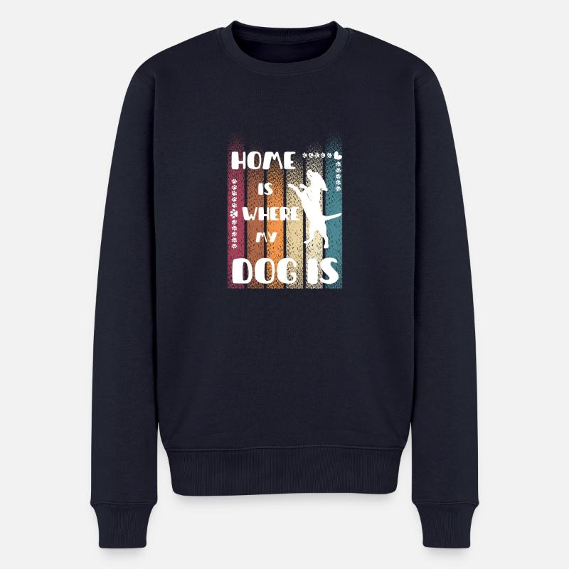 Home is where my Dog is - Männer Premium Bio Pullover - Navy