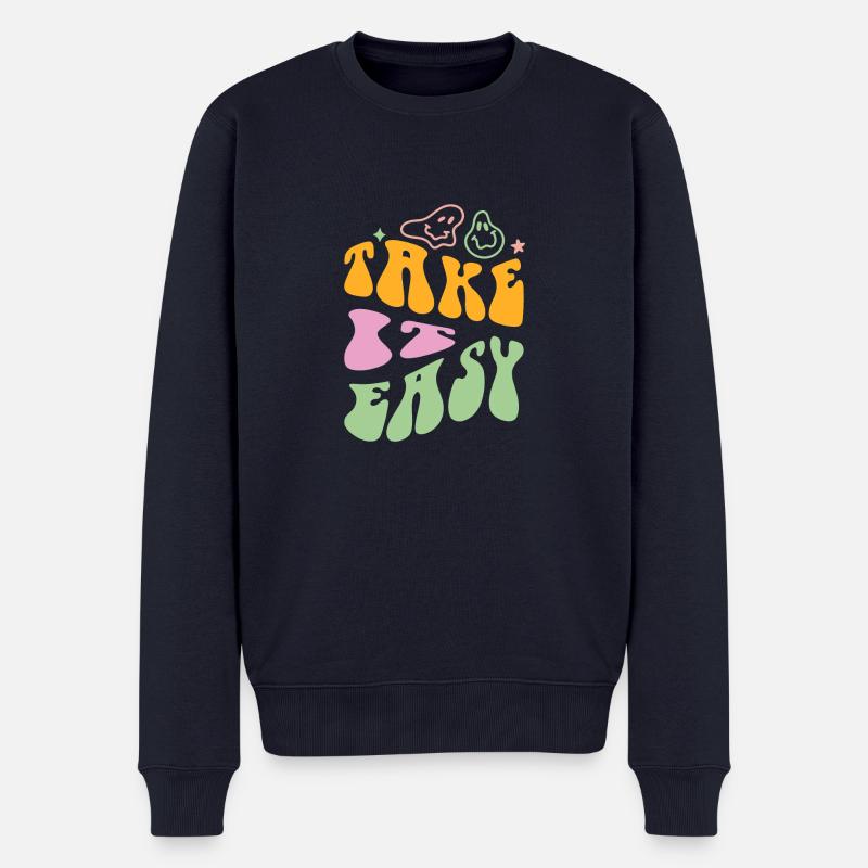 Take it Easy - Männer Premium Bio Pullover - Navy