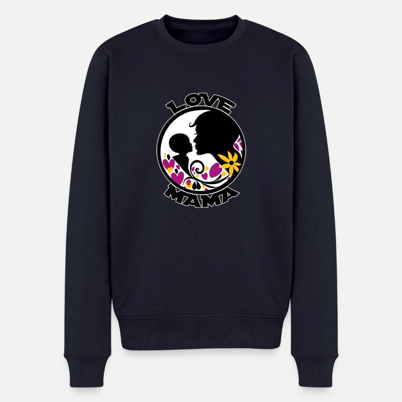 MUTTER LIEBE - LIEBE MAMA - Männer Premium Bio Pullover - Navy