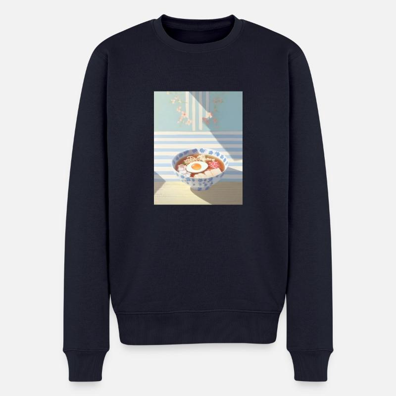 Ramen Illustration - Männer Premium Bio Pullover - Navy