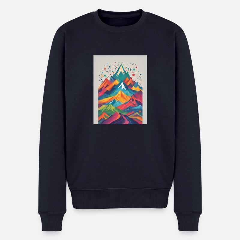 Berge bunt - Männer Premium Bio Pullover - Navy