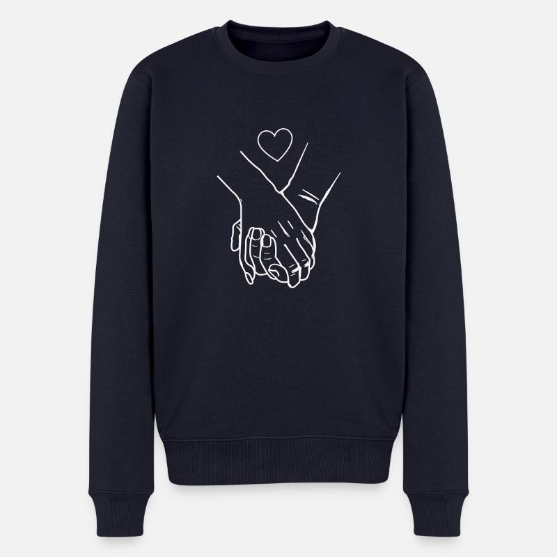 hände herzen - Männer Premium Bio Pullover - Navy