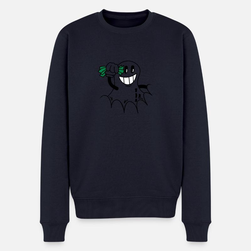 Erdnuss mit Geldscheinen / peanut 'n money (3c) - Männer Premium Bio Pullover - Navy