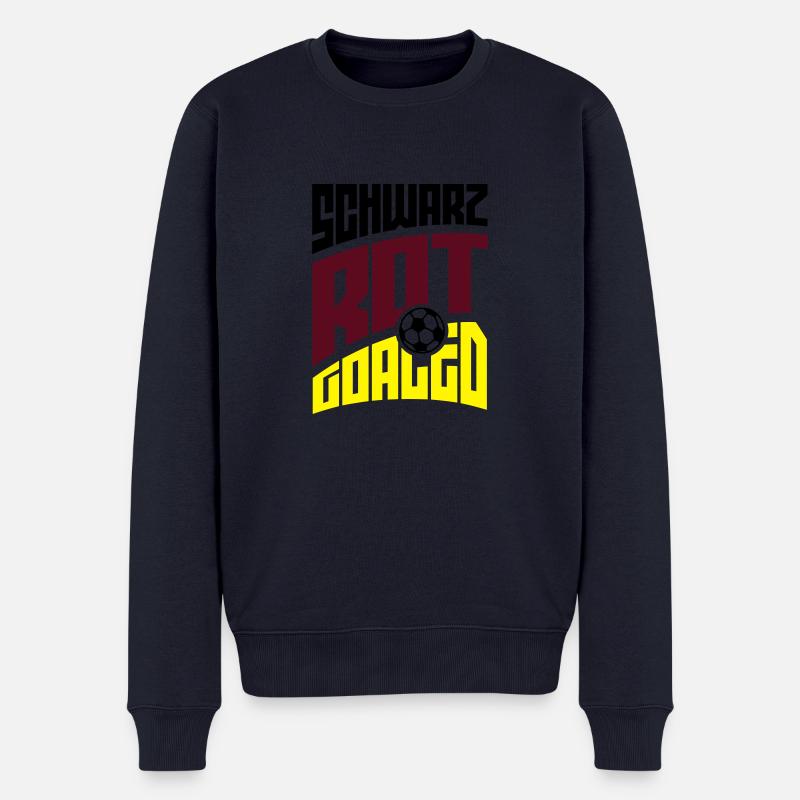 Schwarz Rot Goaled - Männer Premium Bio Pullover - Navy