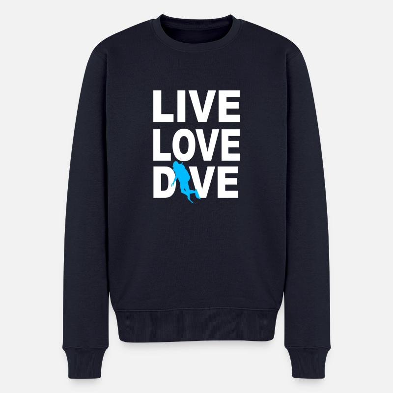 Tauchen lustiger Spruch - Männer Premium Bio Pullover - Navy