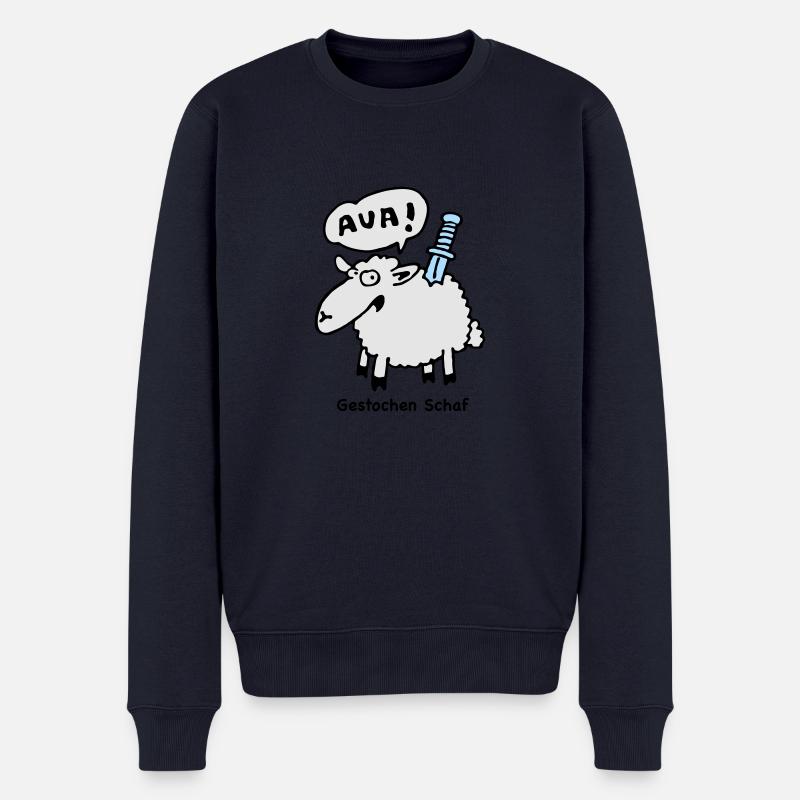 gestochen_schaf - Männer Premium Bio Pullover - Navy