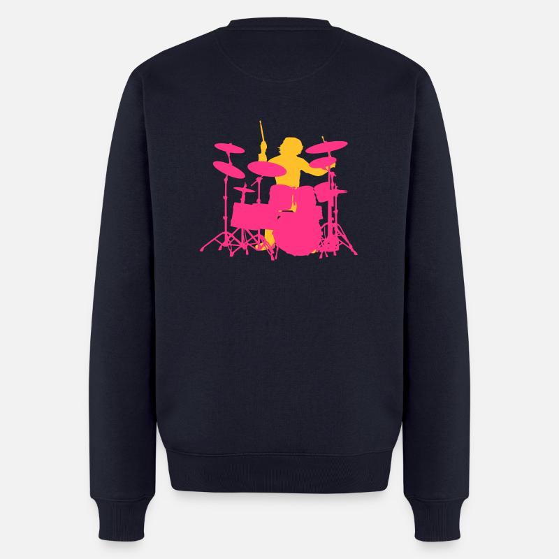 Drumset - Männer Premium Bio Pullover - Navy