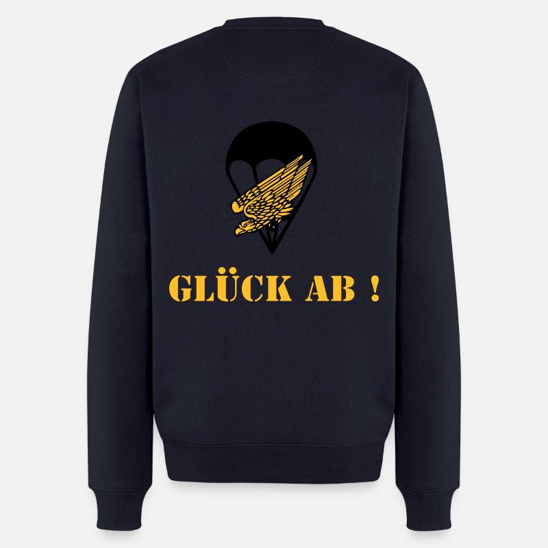 Glück ab Fallschirmjäger - Männer Premium Bio Pullover - Navy