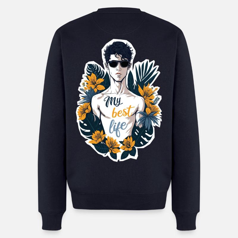 My best life - Pull Premium bio Homme - bleu marine