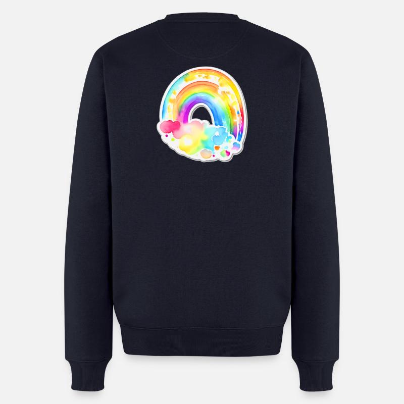 Regenbogen - Männer Premium Bio Pullover - Navy