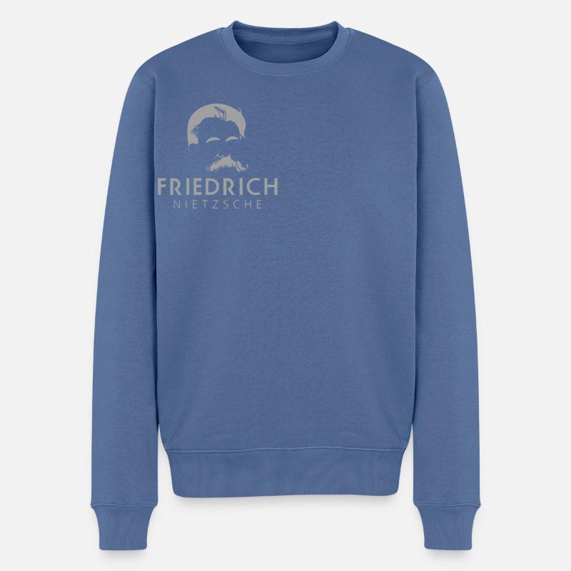 Das trunkene Lied - Friedrich Nietzsche - Männer Premium Bio Pullover - Taubenblau