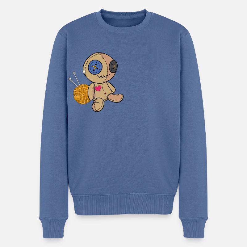 Voodoo-Puppe - Männer Premium Bio Pullover - Taubenblau