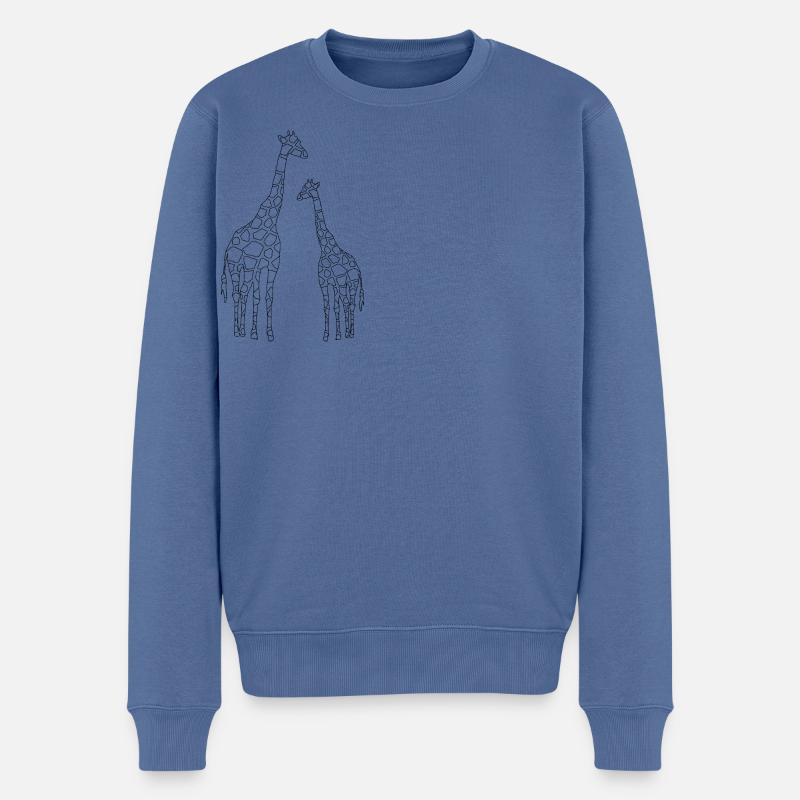 Amour de girafe - Pull Premium bio Homme - bleu pigeon