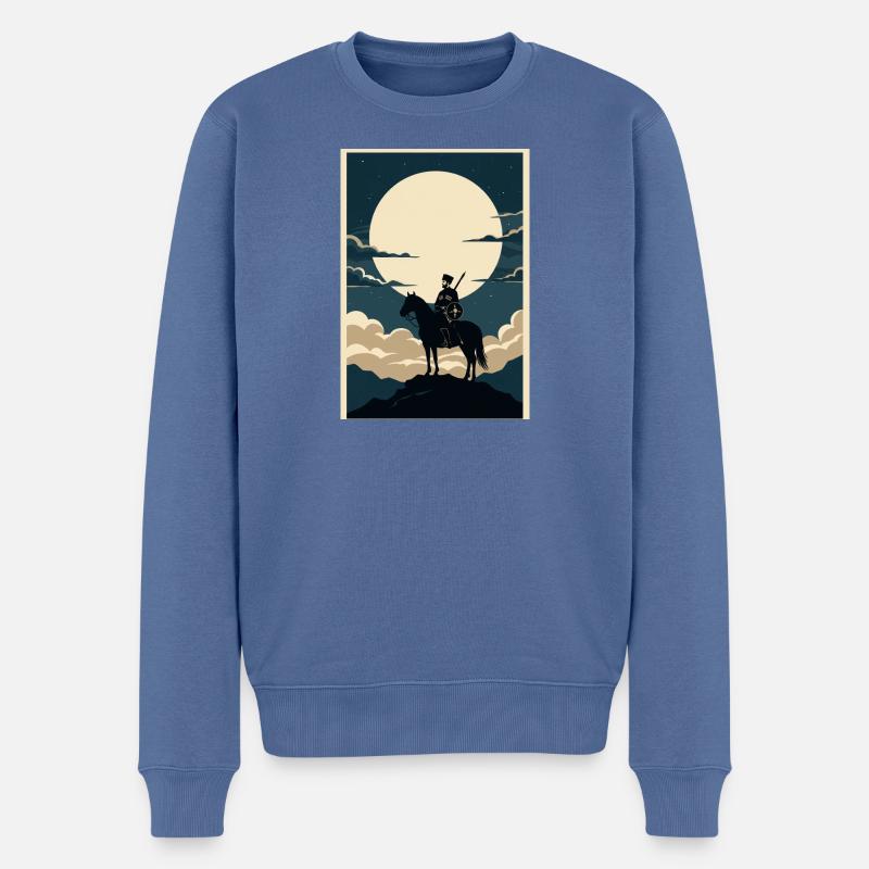 DJIGIT - Pull Premium bio Homme - bleu pigeon