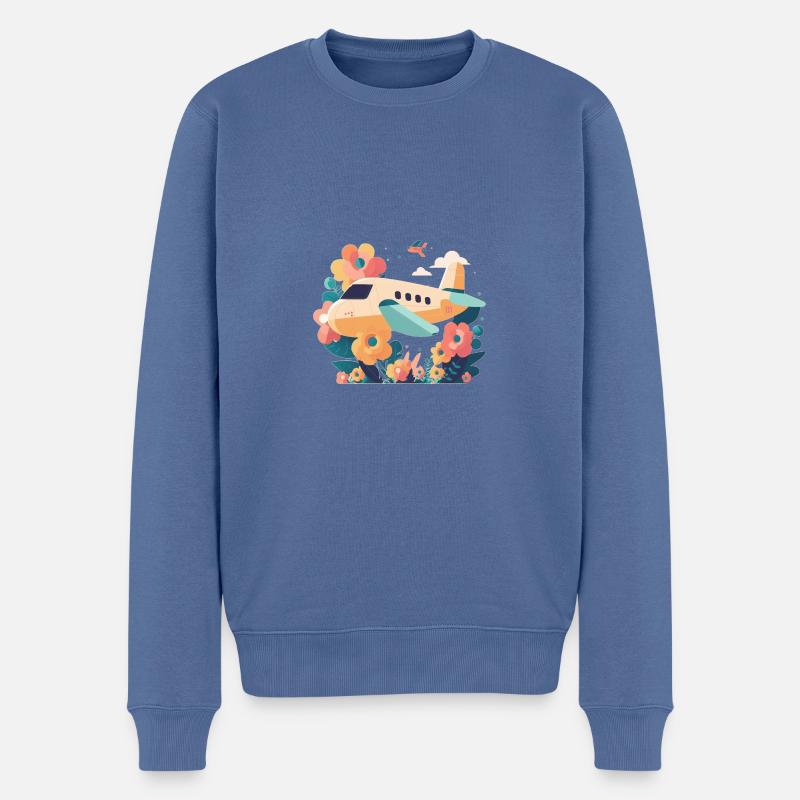 Gutelaune Flieger 2 - Männer Premium Bio Pullover - Taubenblau
