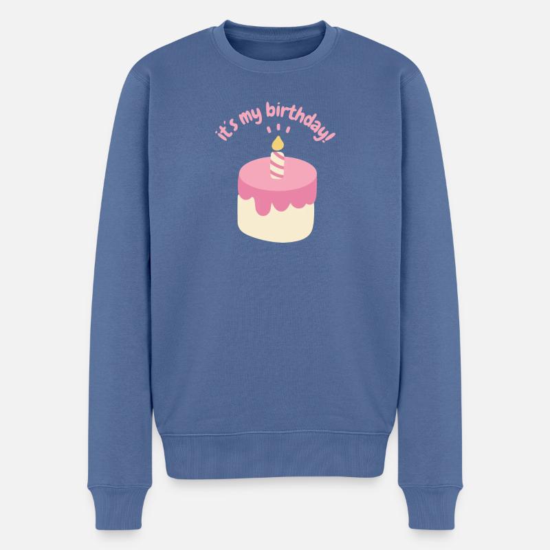 it´s my birthday - Männer Premium Bio Pullover - Taubenblau