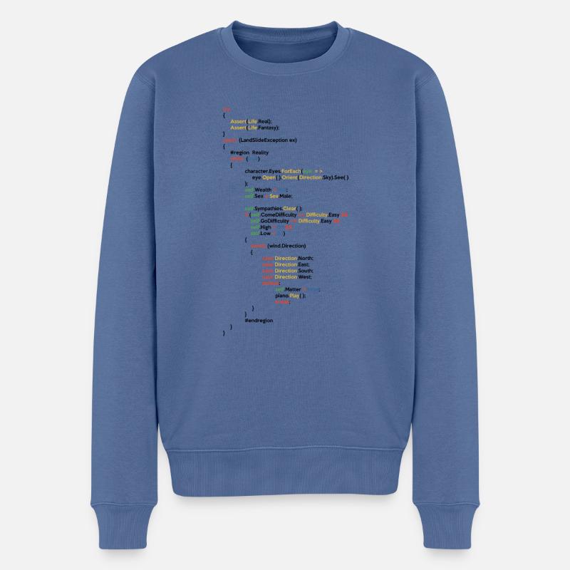 Coder Coding Software Developer Programmer Nerd Ge - Männer Premium Bio Pullover - Taubenblau