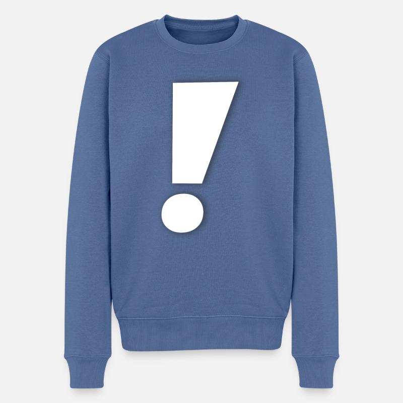 Point d’exclamation - Pull Premium bio Homme - bleu pigeon