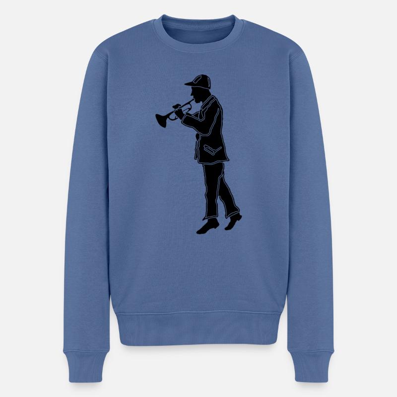 trompeter - Männer Premium Bio Pullover - Taubenblau