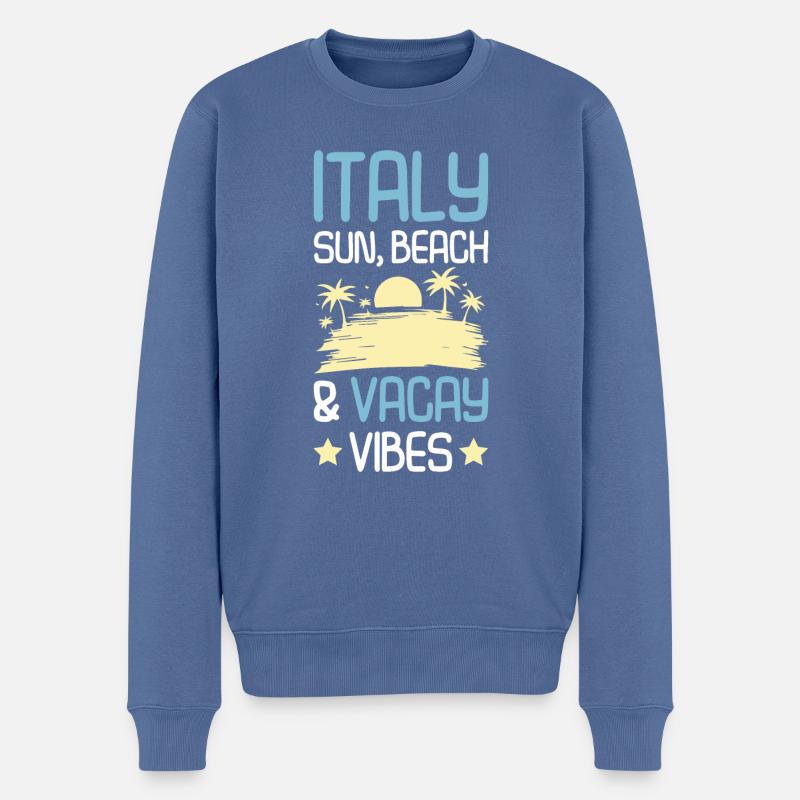 Italien Sommer Spruch - Männer Premium Bio Pullover - Taubenblau