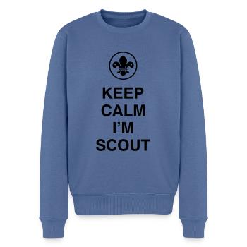 Keep Calm I'm Scout - Männer Premium Bio Pullover - Taubenblau - Vorne - Nico (187cm)