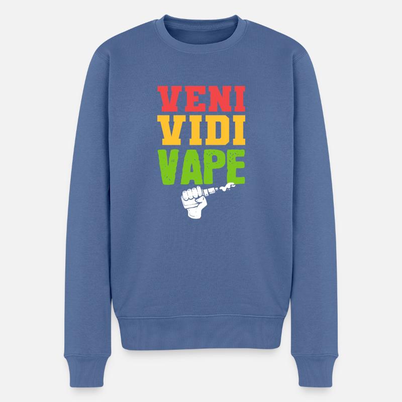 Veni vidi Vape Smoking Gift - Pull Premium bio Homme - bleu pigeon
