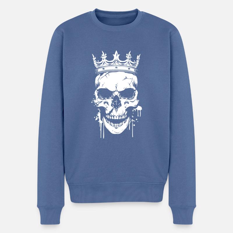 Crâne de roi - Pull Premium bio Homme - bleu pigeon