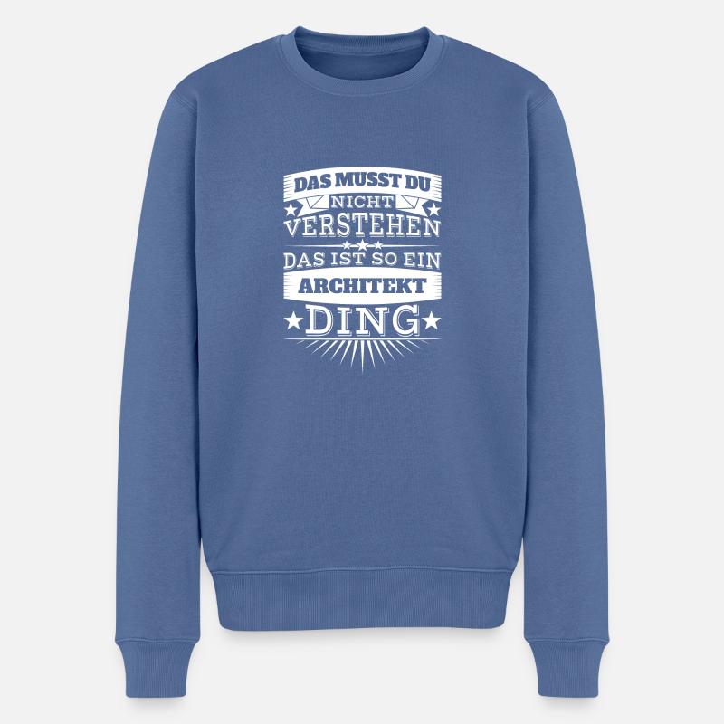 Architekt - Männer Premium Bio Pullover - Taubenblau