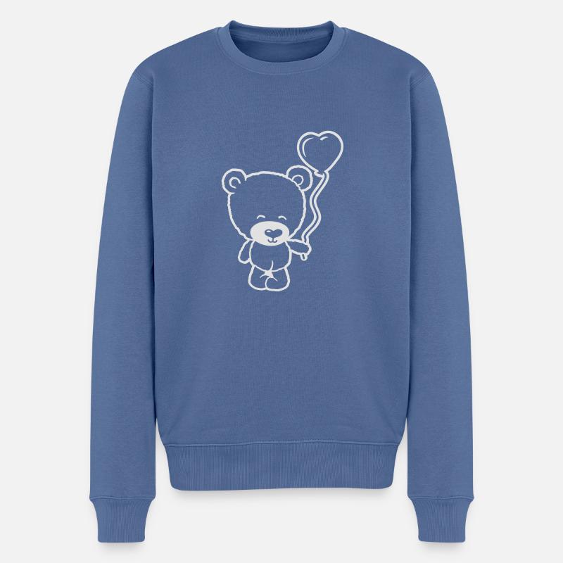 cute bear boy - Männer Premium Bio Pullover - Taubenblau