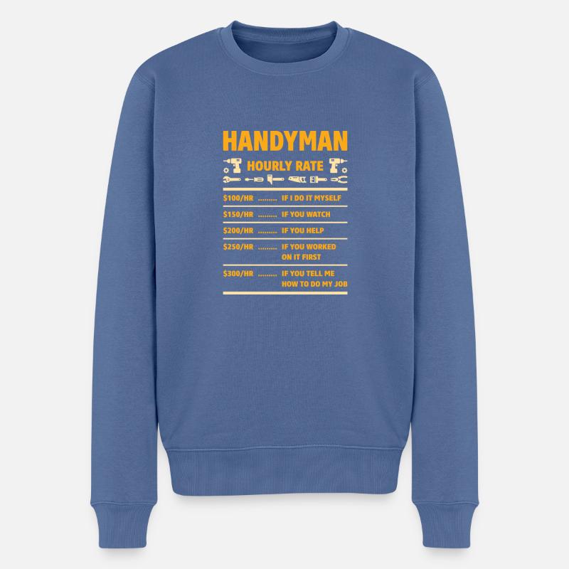 Handyman Hourly - Männer Premium Bio Pullover - Taubenblau
