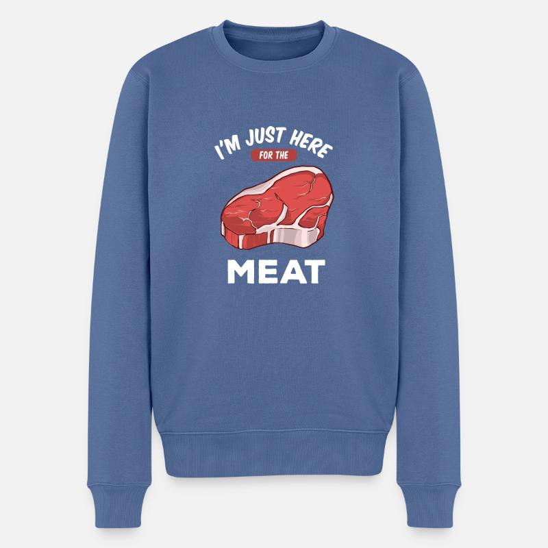 je veux de la viande - Pull Premium bio Homme - bleu pigeon