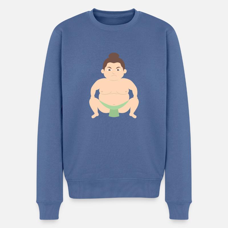 Sumo Ringer - Männer Premium Bio Pullover - Taubenblau
