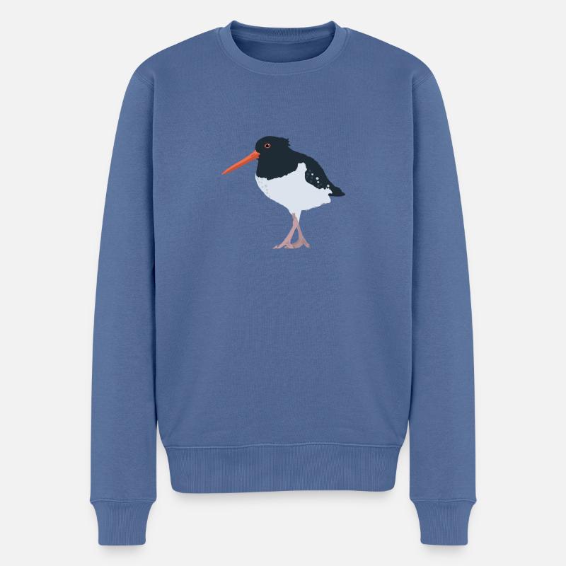 Oystercatcher illustré - Pull Premium bio Homme - bleu pigeon