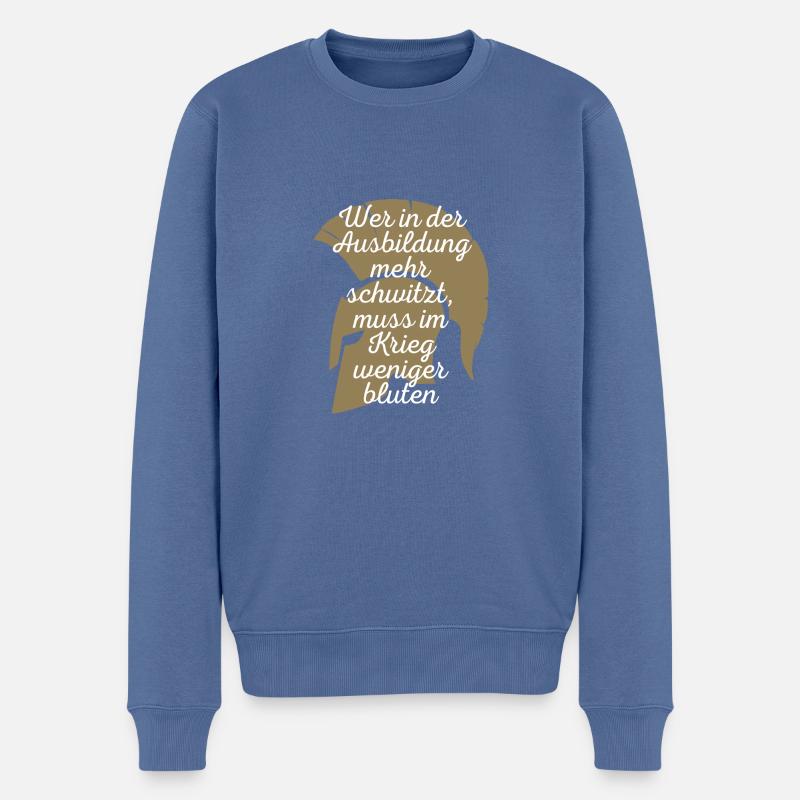 Spartaner - Männer Premium Bio Pullover - Taubenblau