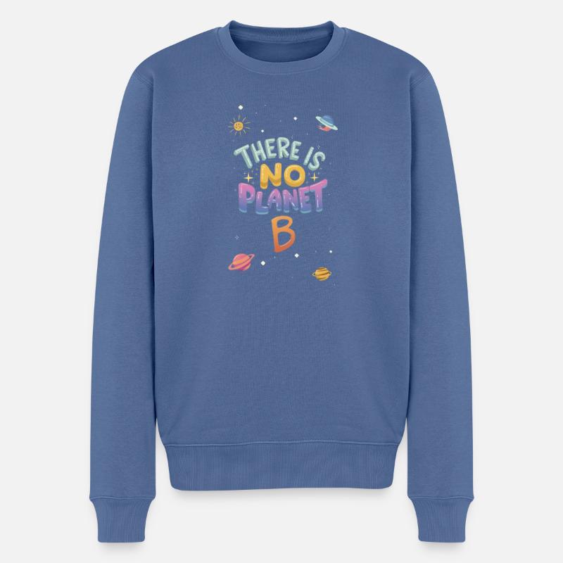 Kein Planet B Kosmisch - Männer Premium Bio Pullover - Taubenblau