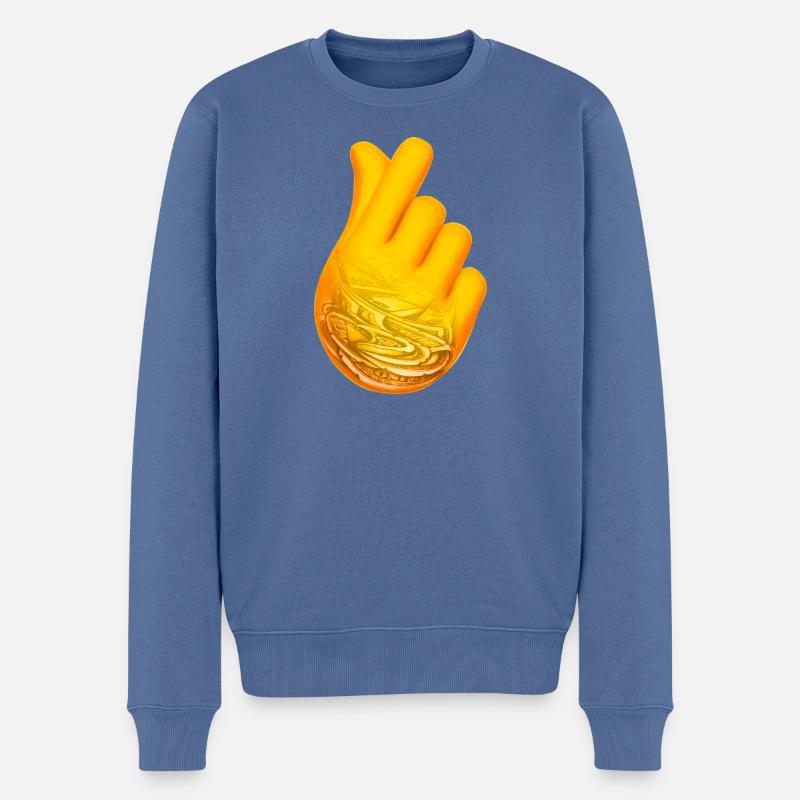 Der Aufkleber - Männer Premium Bio Pullover - Taubenblau