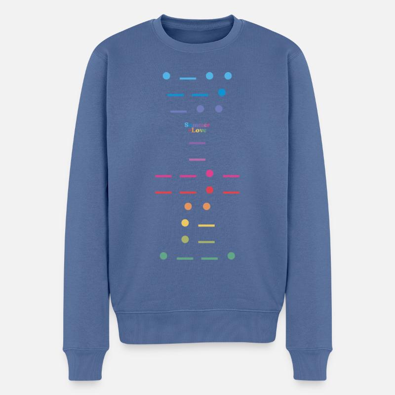 Pride Morse Code - Men's Premium Organic Jumper - stone blue
