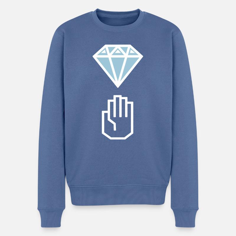 Diamond hands - Männer Premium Bio Pullover - Taubenblau